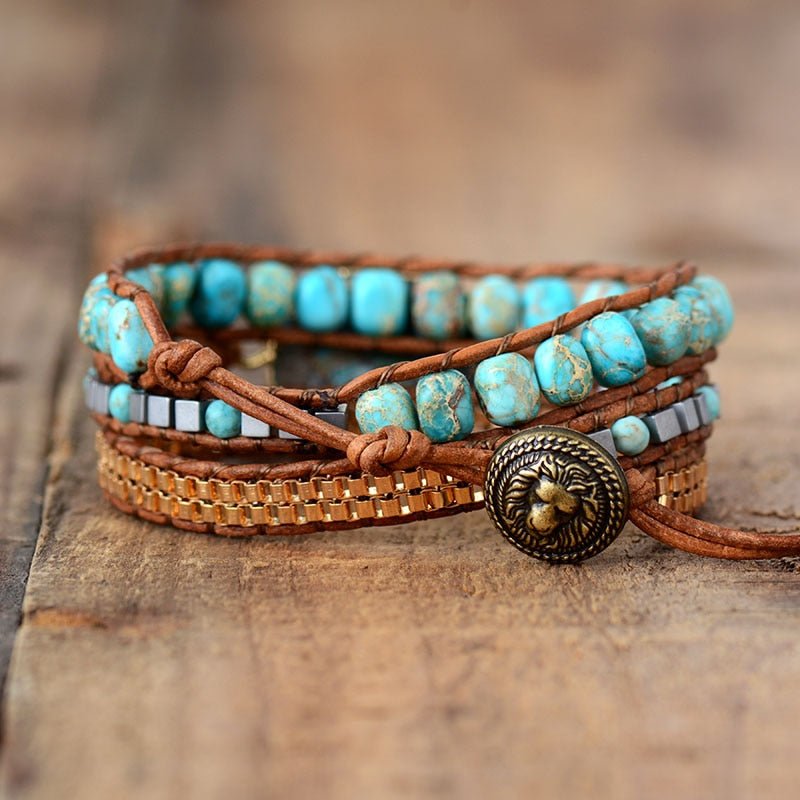 “Soothing Energy” Wrap Bracelet in Turquoise
