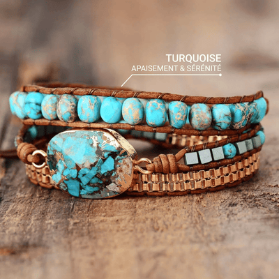“Soothing Energy” Wrap Bracelet in Turquoise