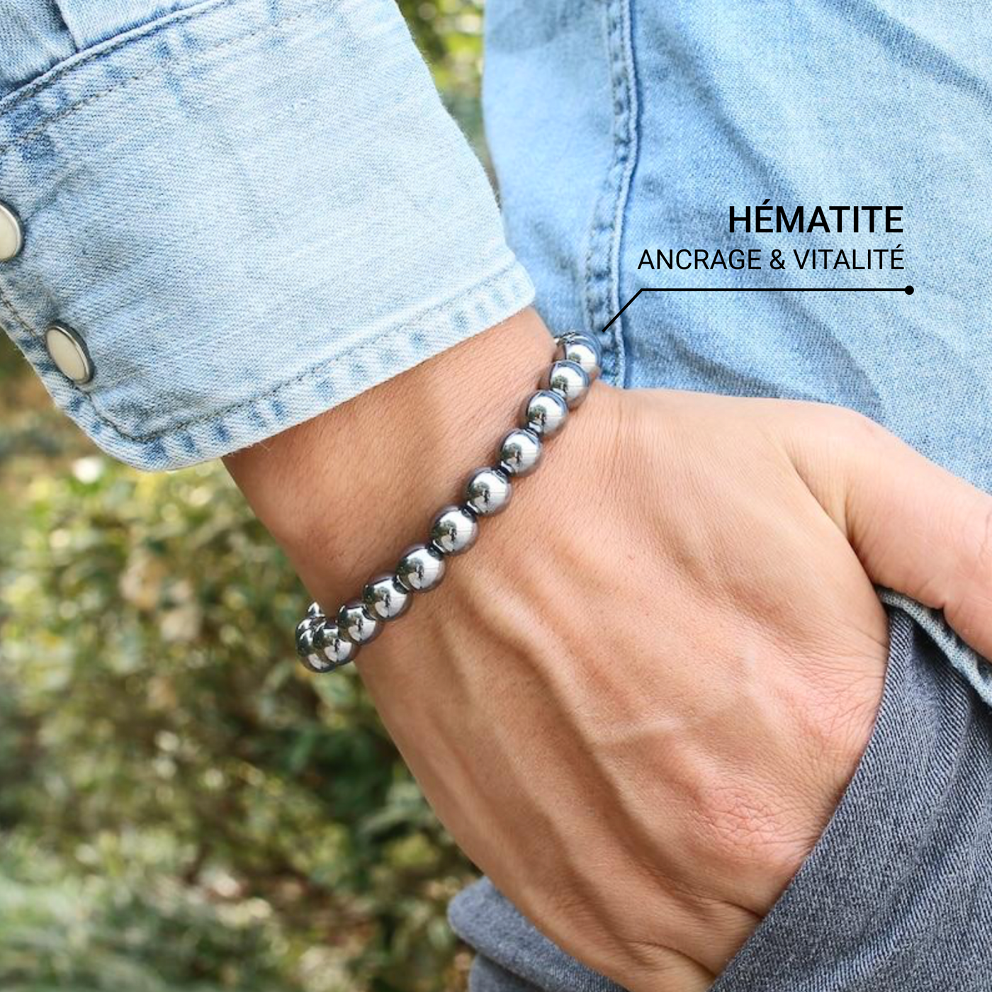 “Energy Strength” Bracelet in Hematite