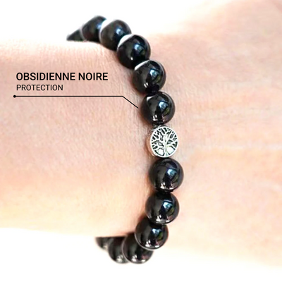 “Protective Anchor” Bracelet in Black Obsidian