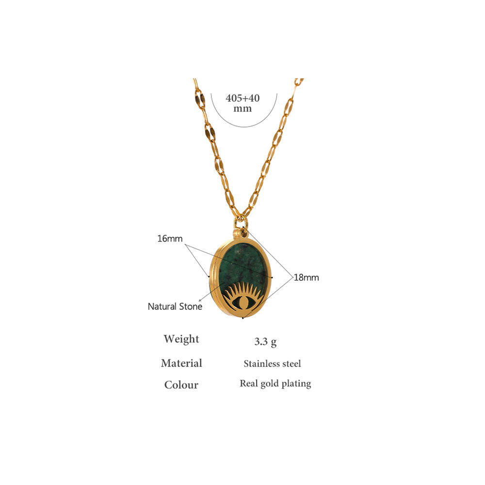 African Turquoise with Evil Eye Nazar Pendant Necklace for Protection & Spiritual Growth