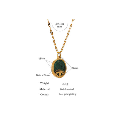 African Turquoise with Evil Eye Nazar Pendant Necklace for Protection & Spiritual Growth