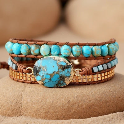 “Soothing Energy” Wrap Bracelet in Turquoise