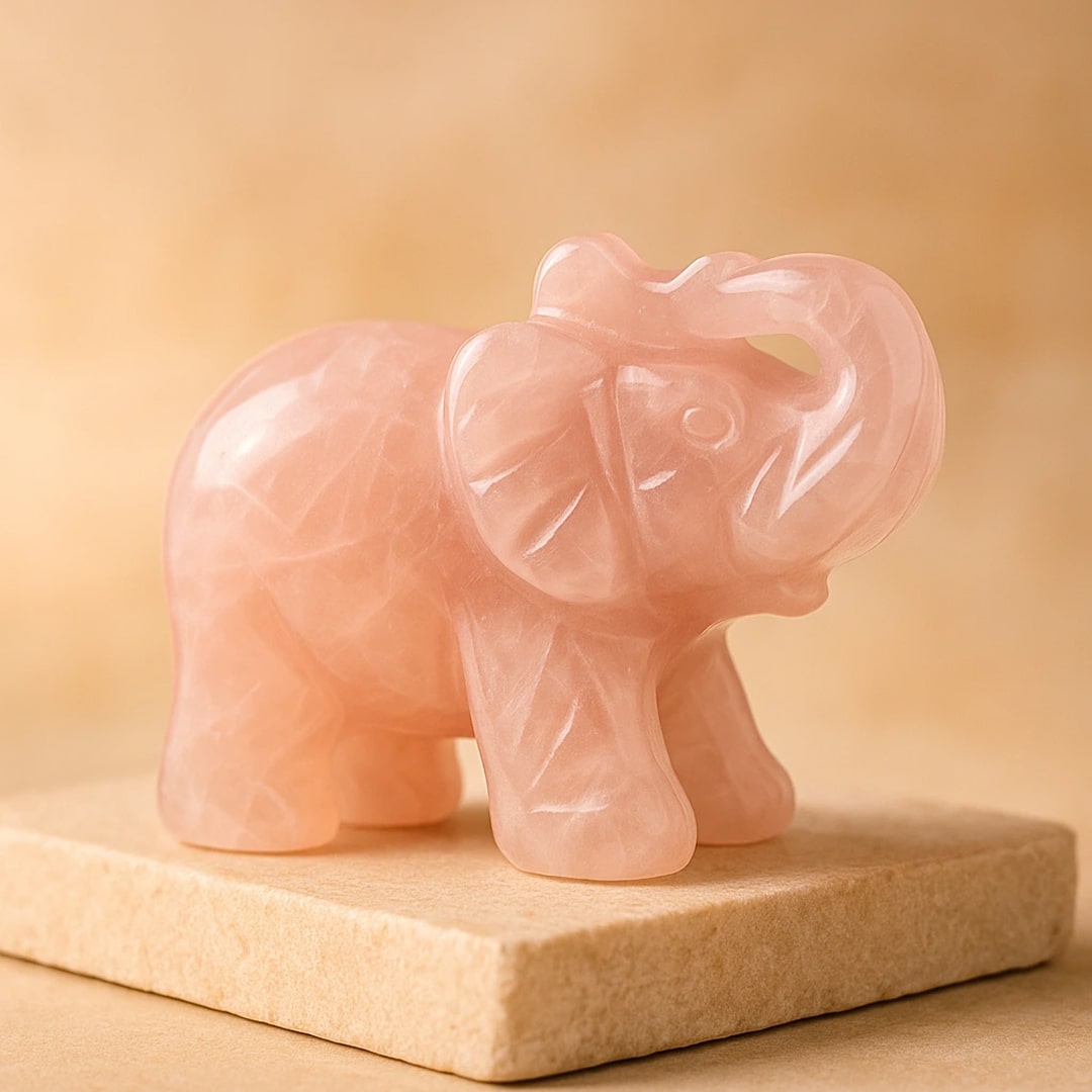 “Guardian of Wisdom” Elephant in Tiger’s Eye Obsidian