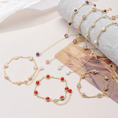 Crown Radiance Amethyst Chain Bracelet