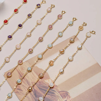 Crown Radiance Amethyst Chain Bracelet