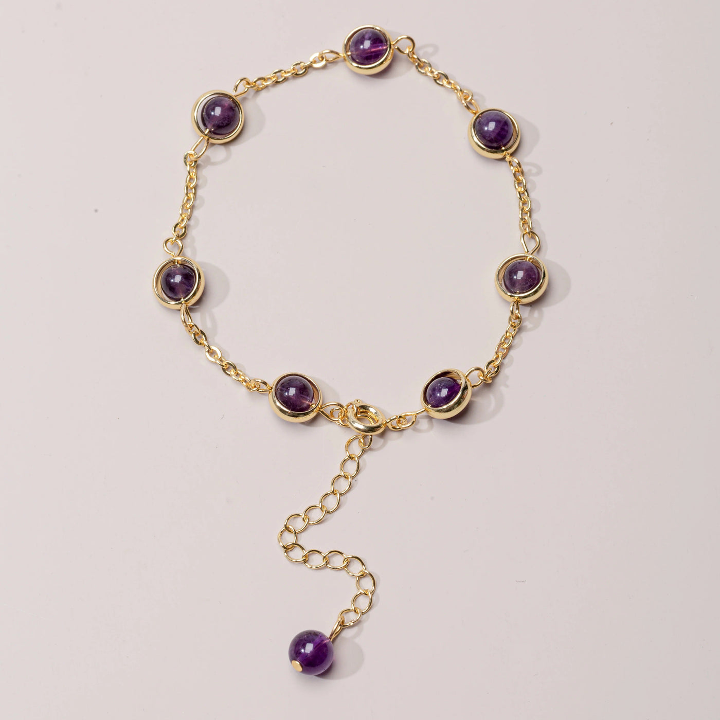 Crown Radiance Amethyst Chain Bracelet
