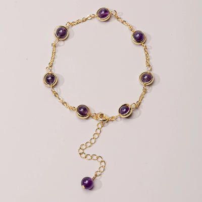 Crown Radiance Amethyst Chain Bracelet