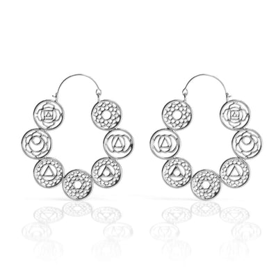 Chakra Silver Hoops