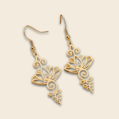 "Lotus Unalome" Earrings