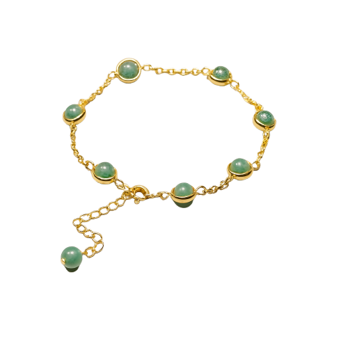 Abundance Glow Green Aventurine Chain Bracelet