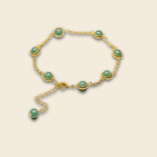 Abundance Glow Green Aventurine Chain Bracelet