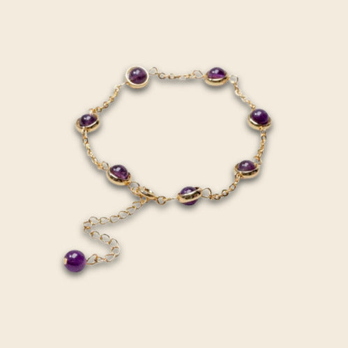 Crown Radiance Amethyst Chain Bracelet