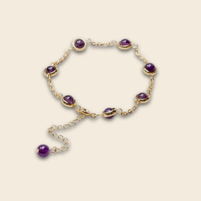 Crown Radiance Amethyst Chain Bracelet