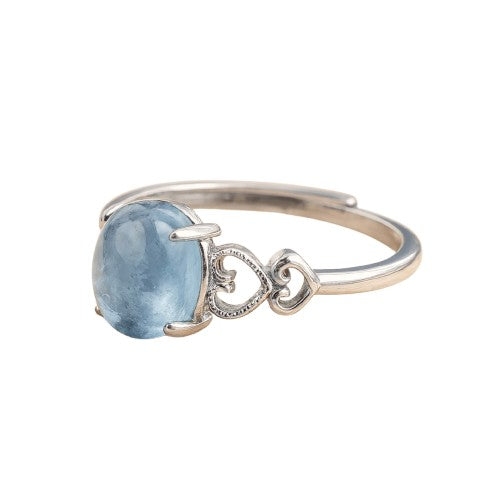 "Sea Crystal" Adjustable Ring in Aquamarine