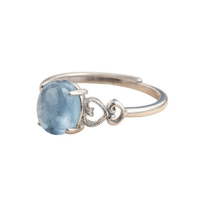 "Sea Crystal" Adjustable Ring in Aquamarine
