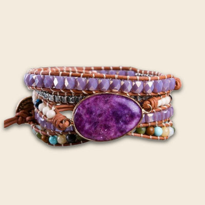 Amethyst Boho Wrap Bracelet for Healing & Balancing