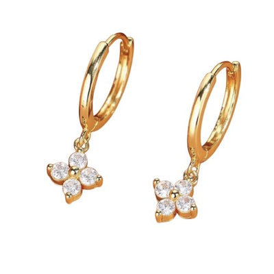 ''Clover of Light" Earrings in Silver or Gold-Plated"