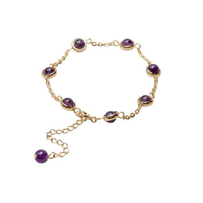 Crown Radiance Amethyst Chain Bracelet