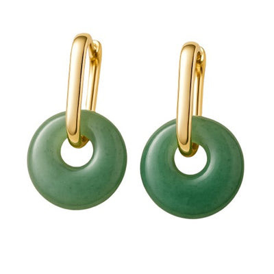 “Mineral Glow” Hoop Earrings in Natural Stone