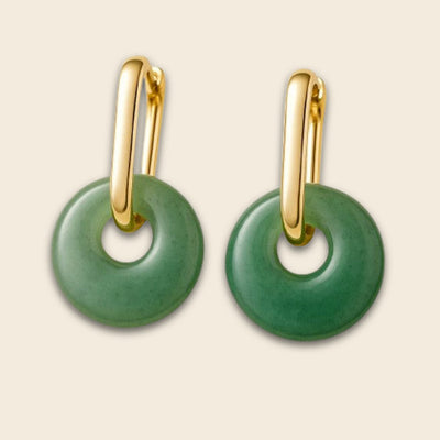 “Mineral Glow” Hoop Earrings in Natural Stone