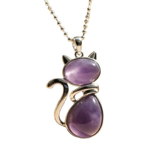 Natural Stone Cat Pendant