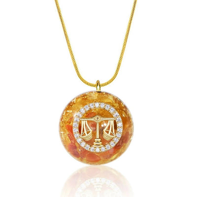 “Zodiac Sign” Orgonite Pendant in Natural Stone