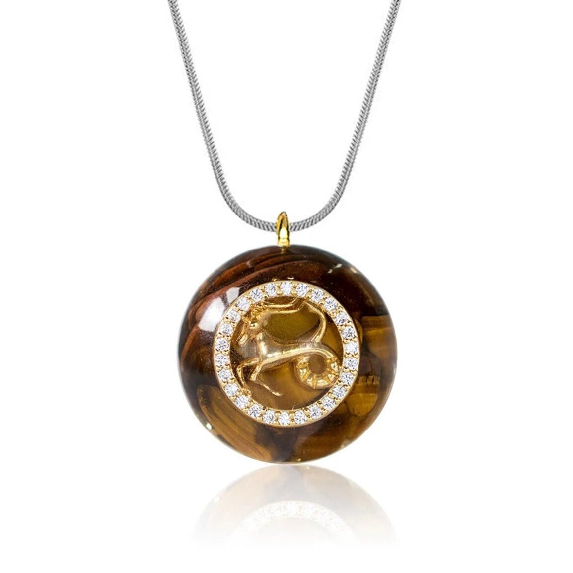 “Zodiac Sign” Orgonite Pendant in Natural Stone
