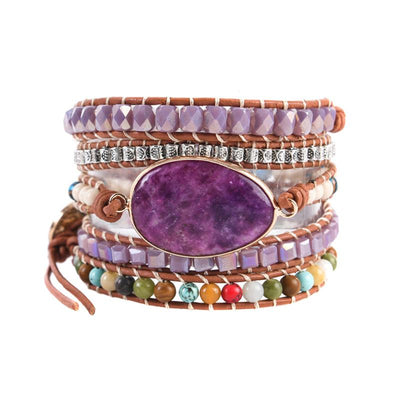 Amethyst Boho Wrap Bracelet for Healing & Balancing