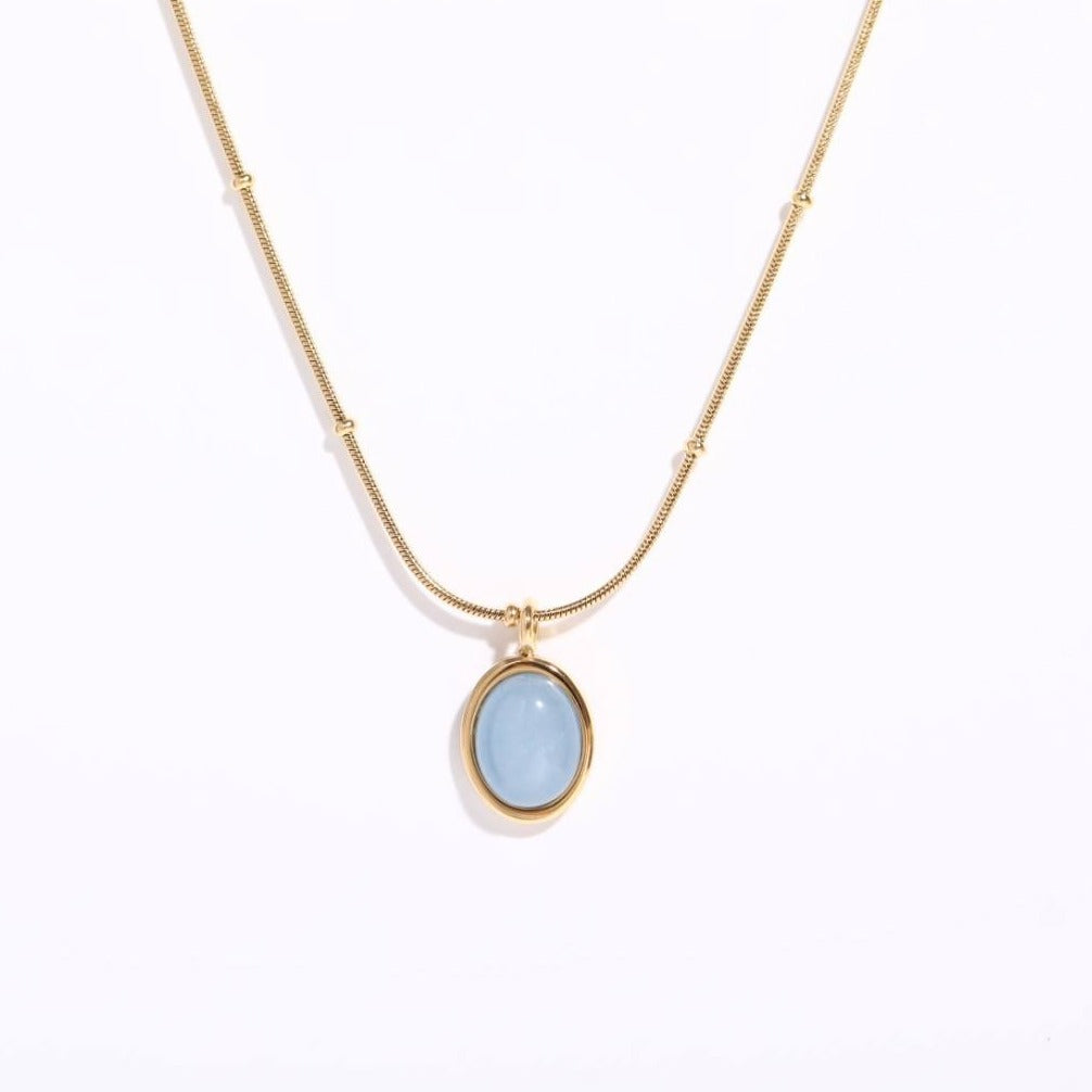 Aquamarine Pendant Necklace for Courage