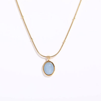 Aquamarine Pendant Necklace for Courage